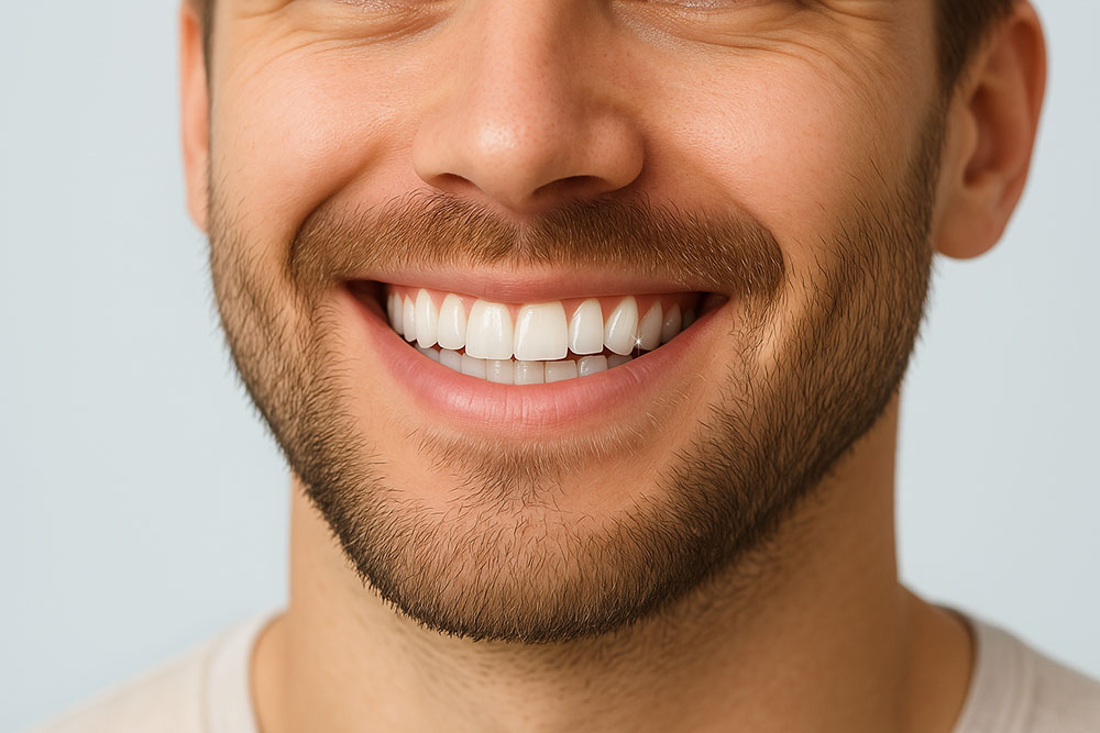 Teeth Whitening in Bayswater 3 Patient with a bright white smile after professional teeth whitening treatment at Aura Dentists Bayswater